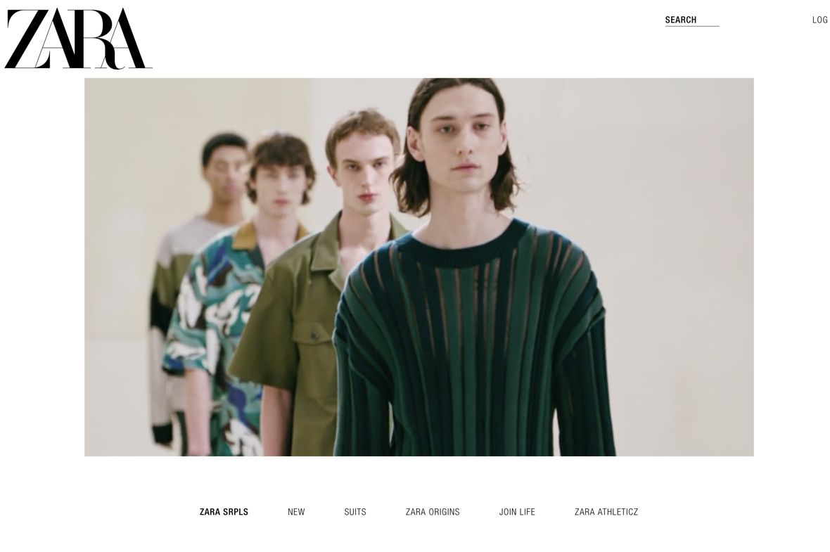Zara homepage.
