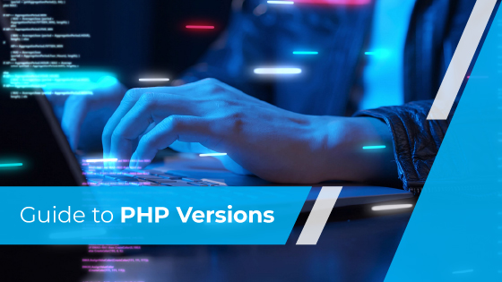 Man on a computer coding using the latest PHP version