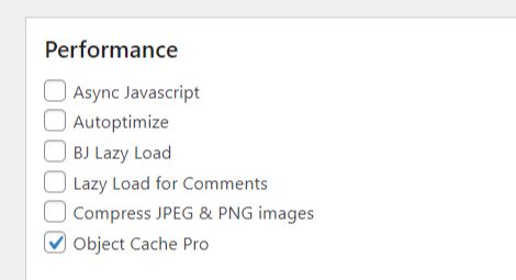 Select Object Cache Pro in the performance section of the Nexcess Installer then click on the install Selected Plugin button.