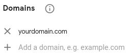 For the domain value, use the Magento 2 store’s domain (that is, yourdomain.com).