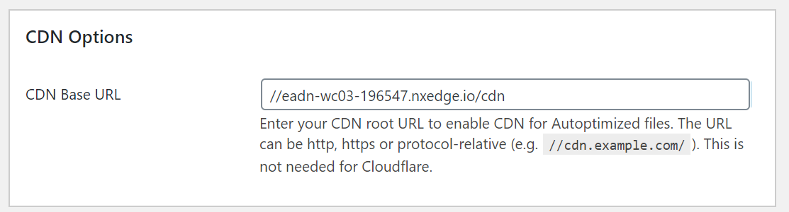 In the CDN Base URL text box, type your CDN origin URL.