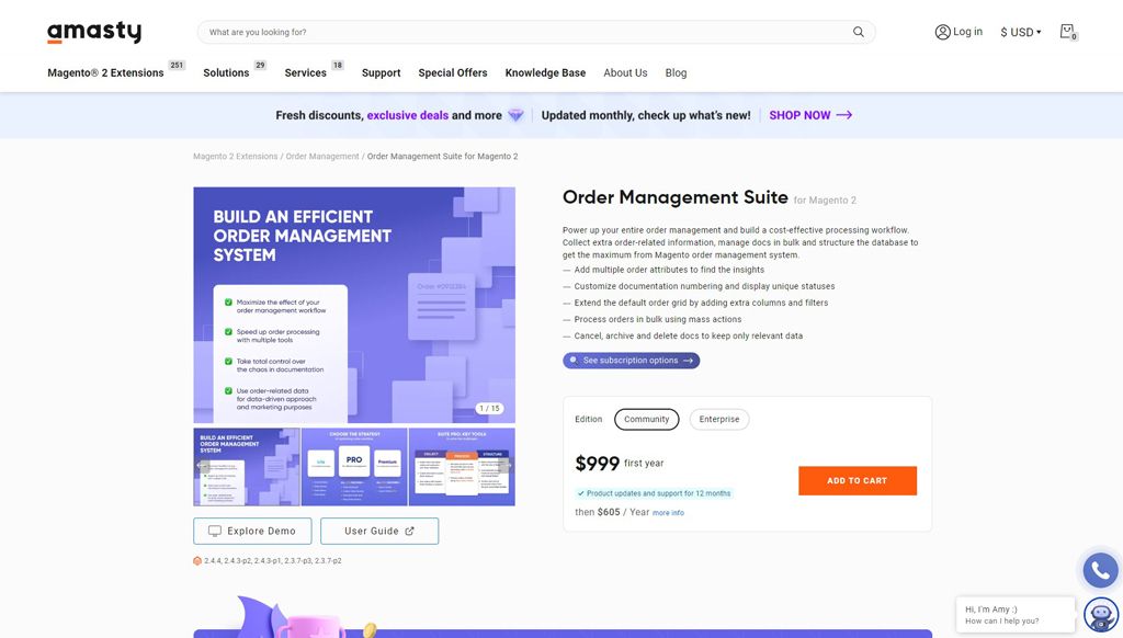 Magento order management system by Amasty.