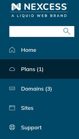 og in to your Nexcess Client Portal. Then, from the homepage, click Plans in the menu on the left side of the screen.