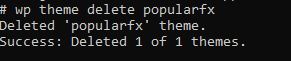Delete WordPress theme command