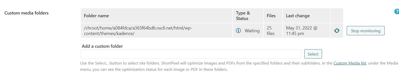 Images that are used by plugins and themes can also be optimized using ShortPixel but those custom folders would need to be added in the advanced menu of the plugin. Find the plugins or themes that you want to optimize and then add those folders.