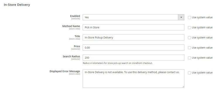 How to configure In-Store Delivery in Magento 2.