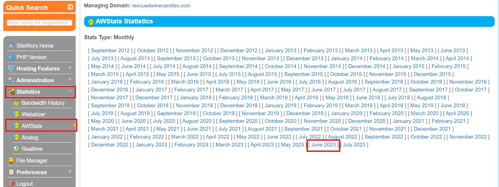 InterWorx Review Website Statistics with SiteWorx for hosting