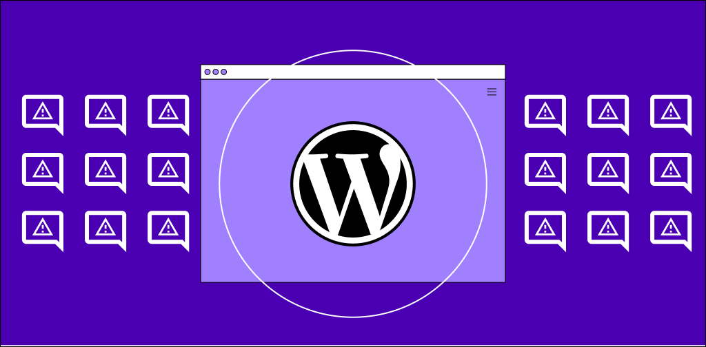 Illustration of the WordPress logo on a browsing window