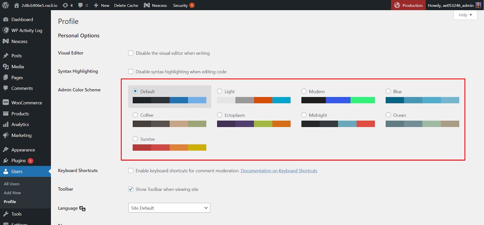 Go to Profile > Personal Options > Admin Color Scheme to customize your WordPress dashboard colors