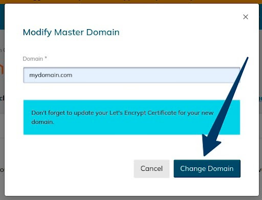 click the Change Domain button.