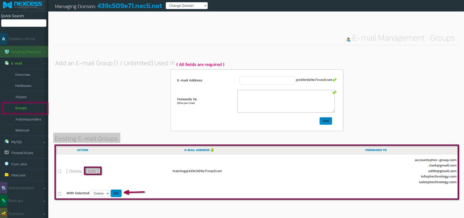 Using the SiteWorx Control Panel in the Nexcess Cloud Nexcess