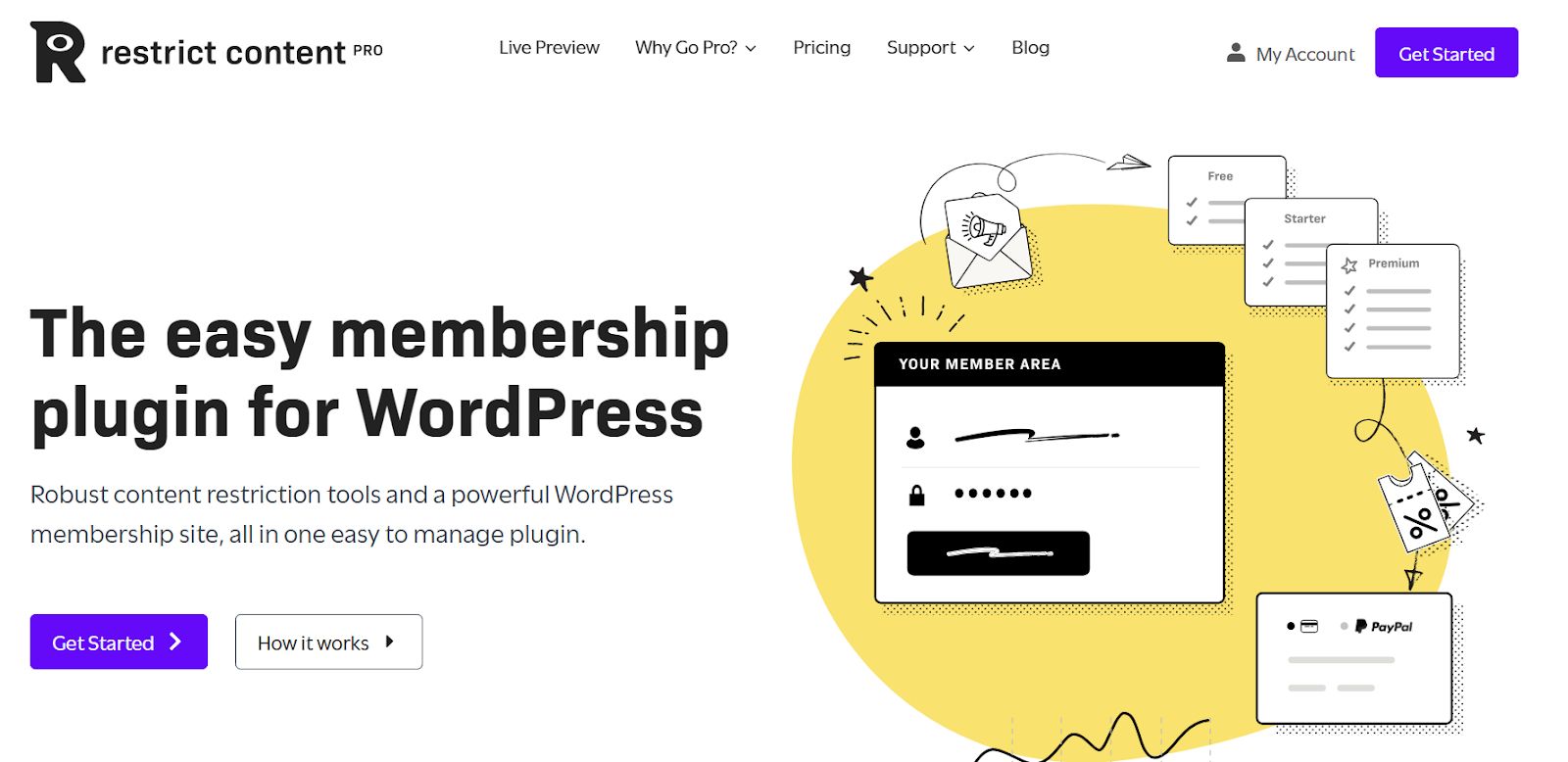 Restrict Content Pro lets you set up memberships on your website. 