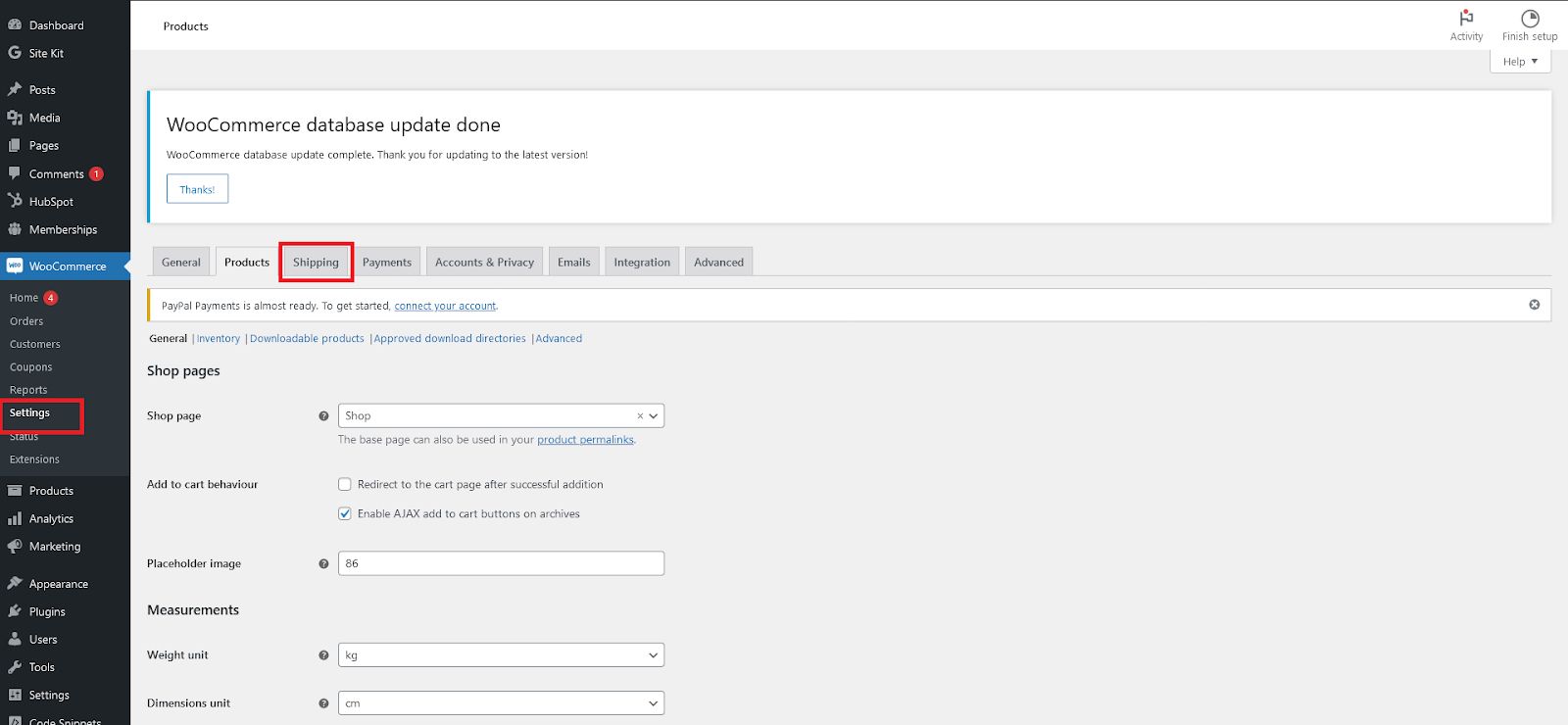 WooCommerce shipping zones dashboard.