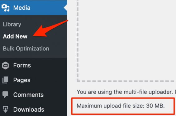 You may check the maximum upload file size restriction for your WordPress site from your WordPress Admin Panel by navigating to Media > Add New (if you can access that part of the user interface).