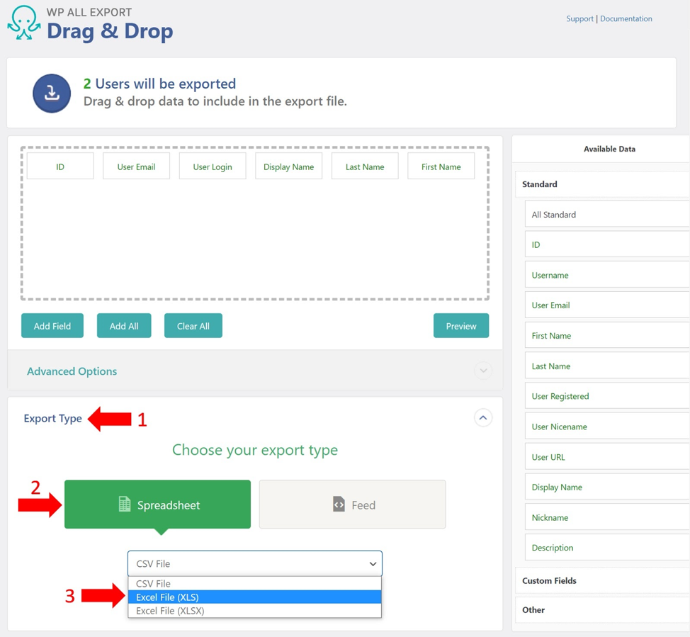 Drag and drop interface on WP All Import