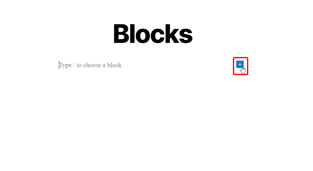 To use WordPress reusable blocks, click on the add new block button