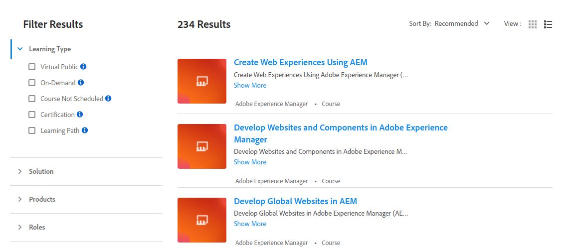 Adobe learning services courses