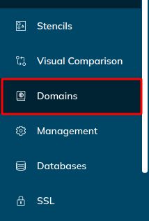 Click Domains in menu tab.