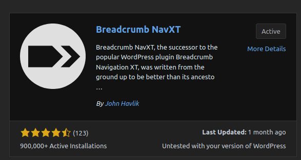 The Breadcrumb NavXT plugin