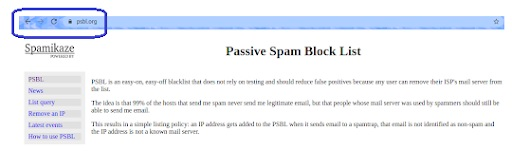 Passive Spam Block List (PSBL) Removal form