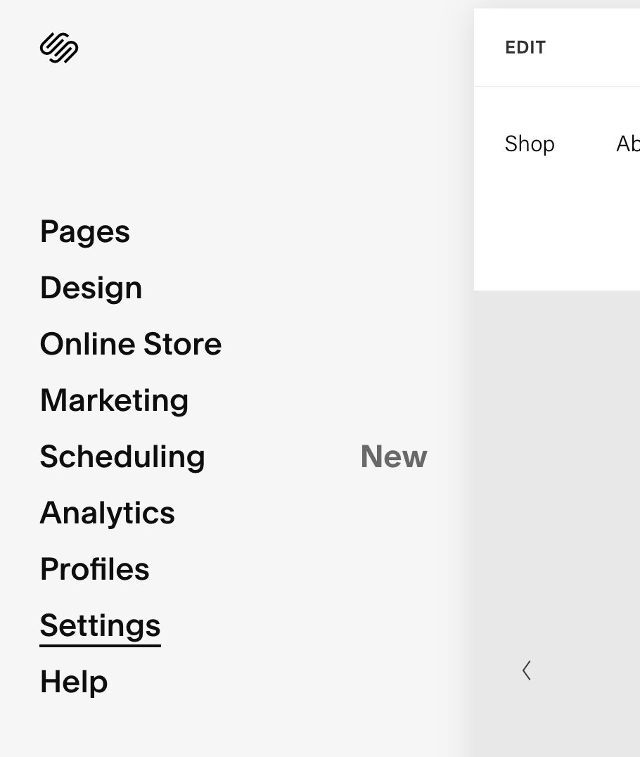 First, log in to your Squarespace account, and go to where in the user interface you can edit your homepage.