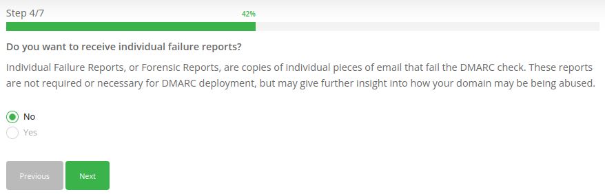 Provide your email address to receive individual failure reports (optional).
