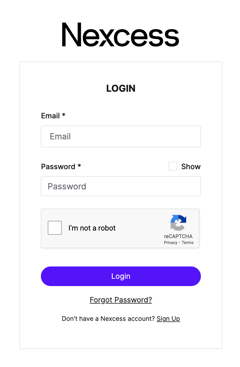 On the Nexcess Client Portal login page, you can enter your Nexcess login credentials to access the portal.