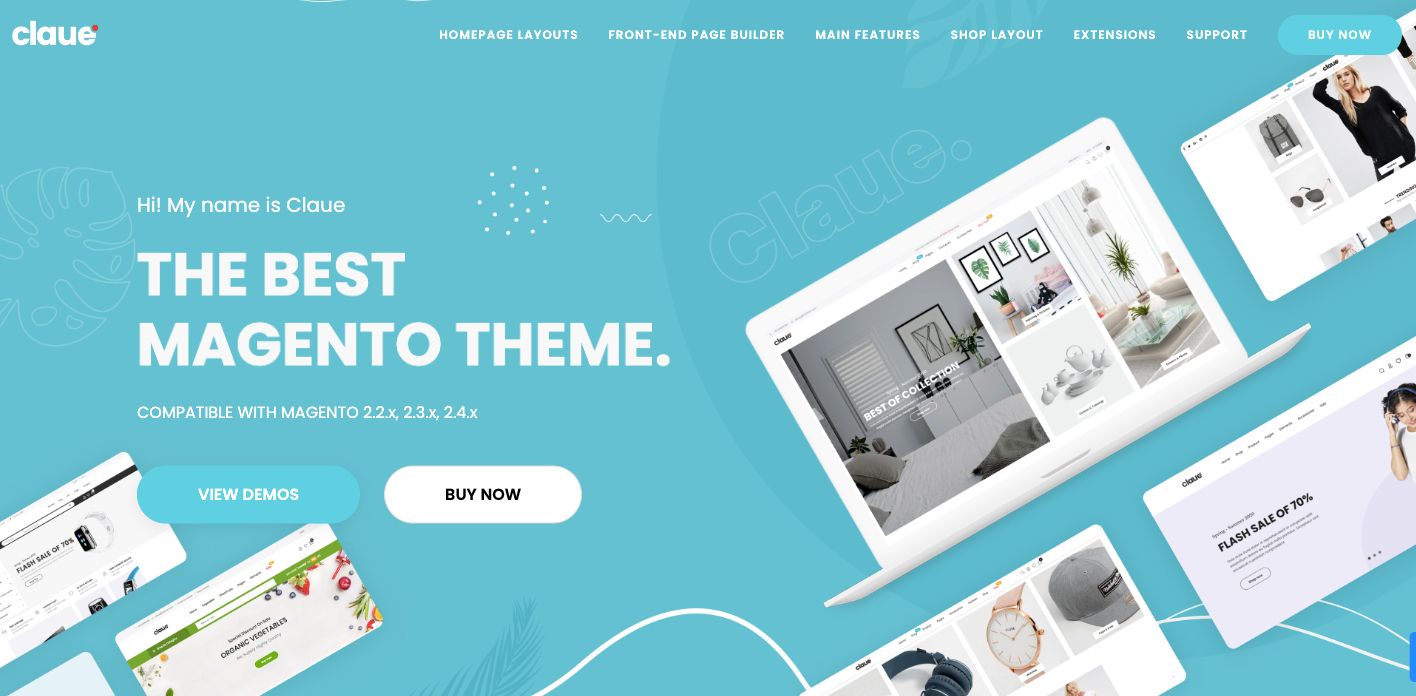Claue is the best Magento mobile theme for front-end page building.