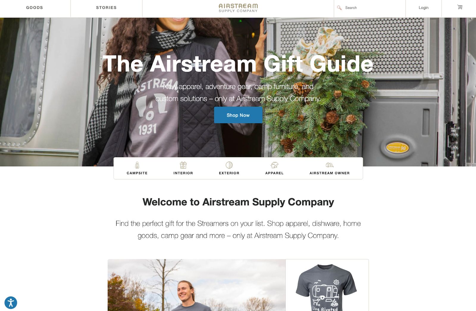 Airstream website using wordpress
