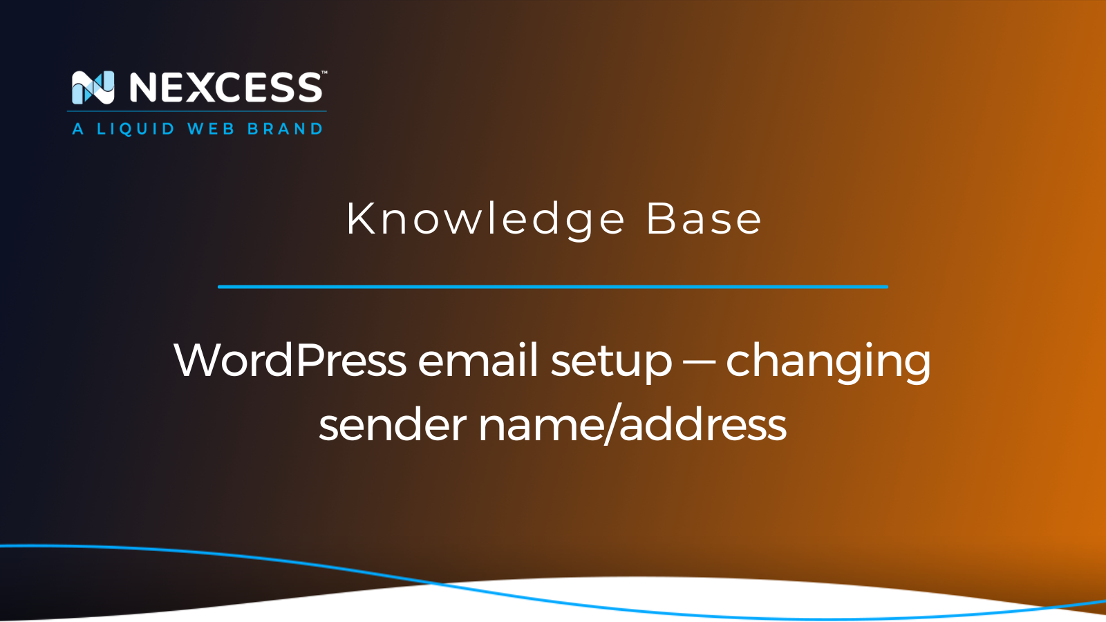 WordPress email setup — changing sender name/address