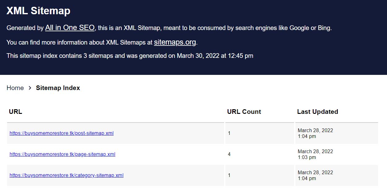 View Your XML Sitemap