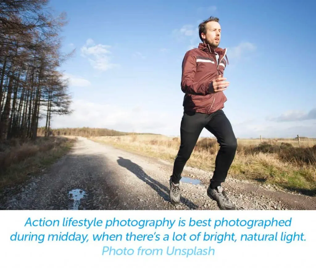 Action lifestyle photography in natural light