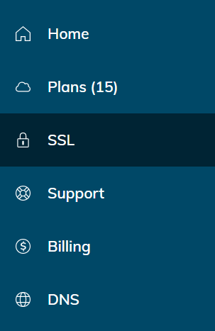 Click the SSL menu option from the left sidebar.