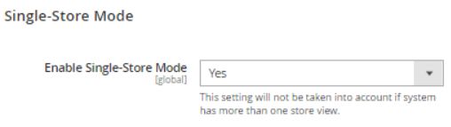 If there aren't many languages or store views for customers to choose from, you can set the Enable Single-Store mode value to Yes.