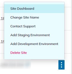 Now, click on the three dot button right the plan and choose Site Dashboard.