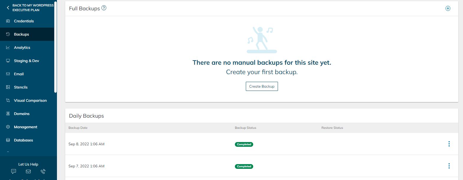 Should you need to restore your website from a daily backup for any reason, you can do so within the Nexcess portal.