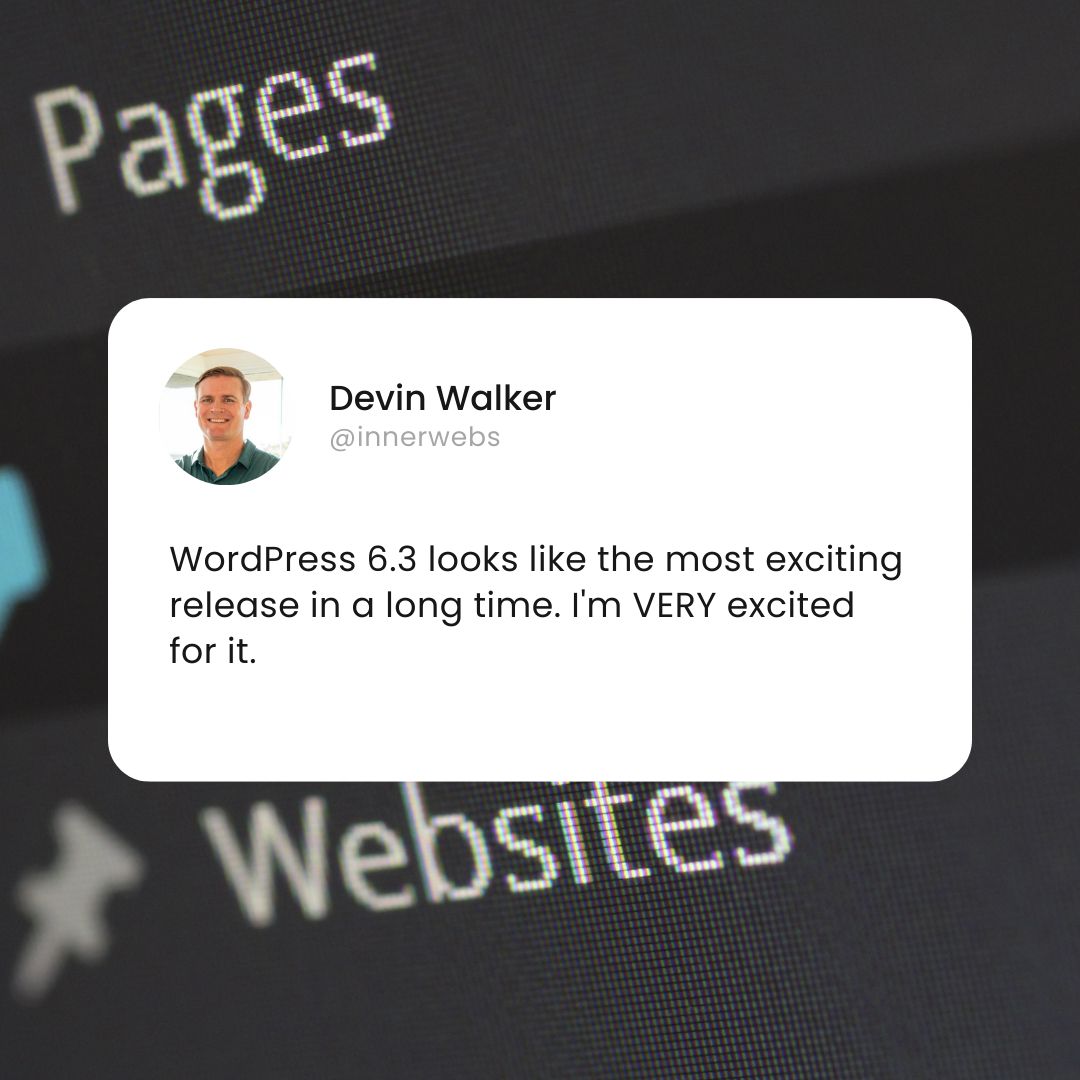 A WordPress tweet from Devin Walker.