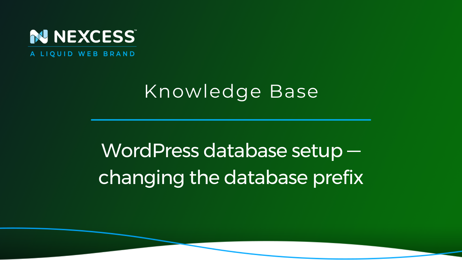 WordPress database setup — changing the database prefix
