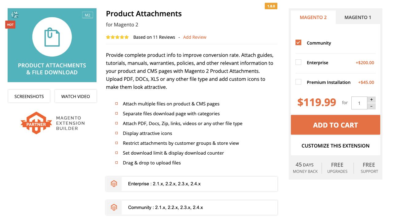 FME Extensions’s Magento product attachments extension is the best for managing attachment restrictions.