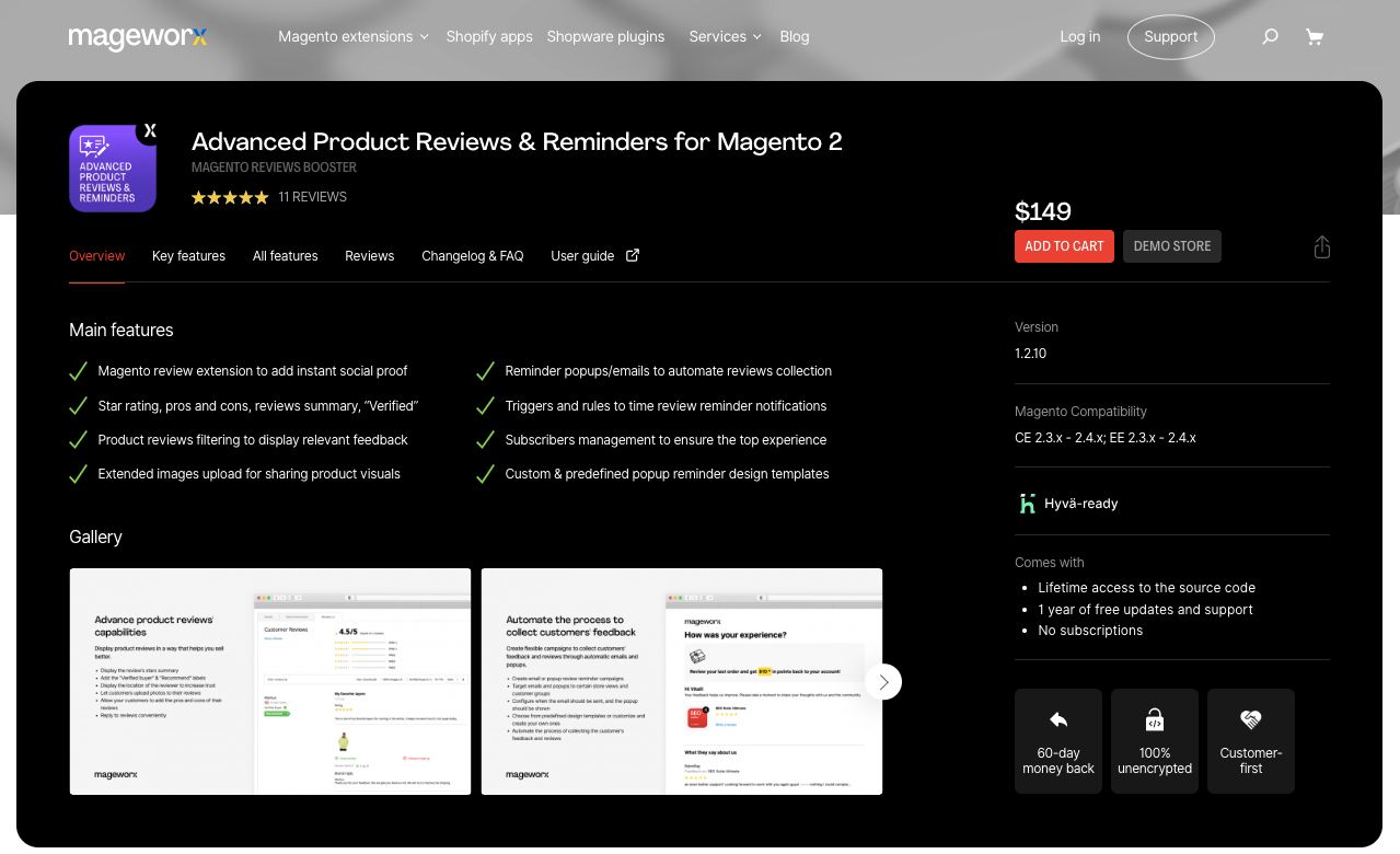 Mageworx provides the best Magento 2 product review extension for advanced product reviews.
