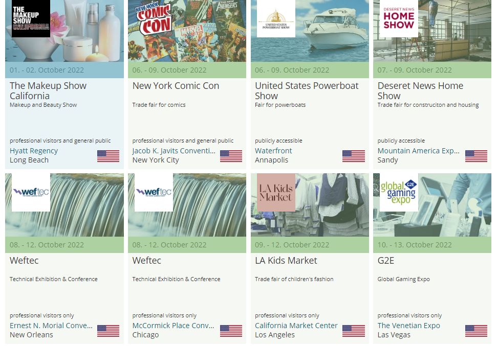 The Trade Fair Dates website is an excellent directory to learn about B2B trade shows for getting products to online stores. 
