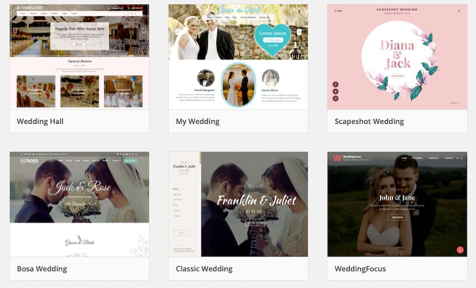 WordPress wedding themes