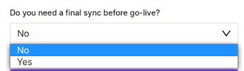 The final sync is a scheduled activity with the migrations team to place your site(s) into maintenance mode when they bring over new information, such as new orders or files. You will then go live with the site after it has been re-synced.