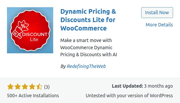 Screenshot of the Dynamic Pricing & Discounts Lite for WooCommerce plugin