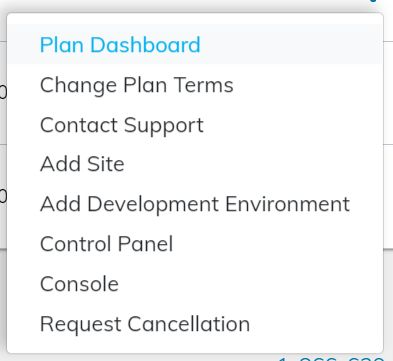 Click the Plan Dashboard option from the appropriate area of the portal's user interface for the site you want to see.
