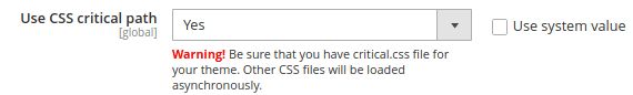 To configure the path to the critical CSS file, you can use this screen.