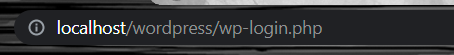 localhost wordpress login interface