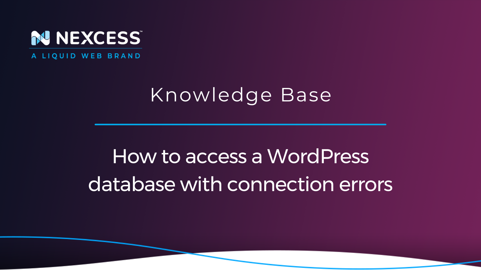 How to access a WordPress database with connection errors