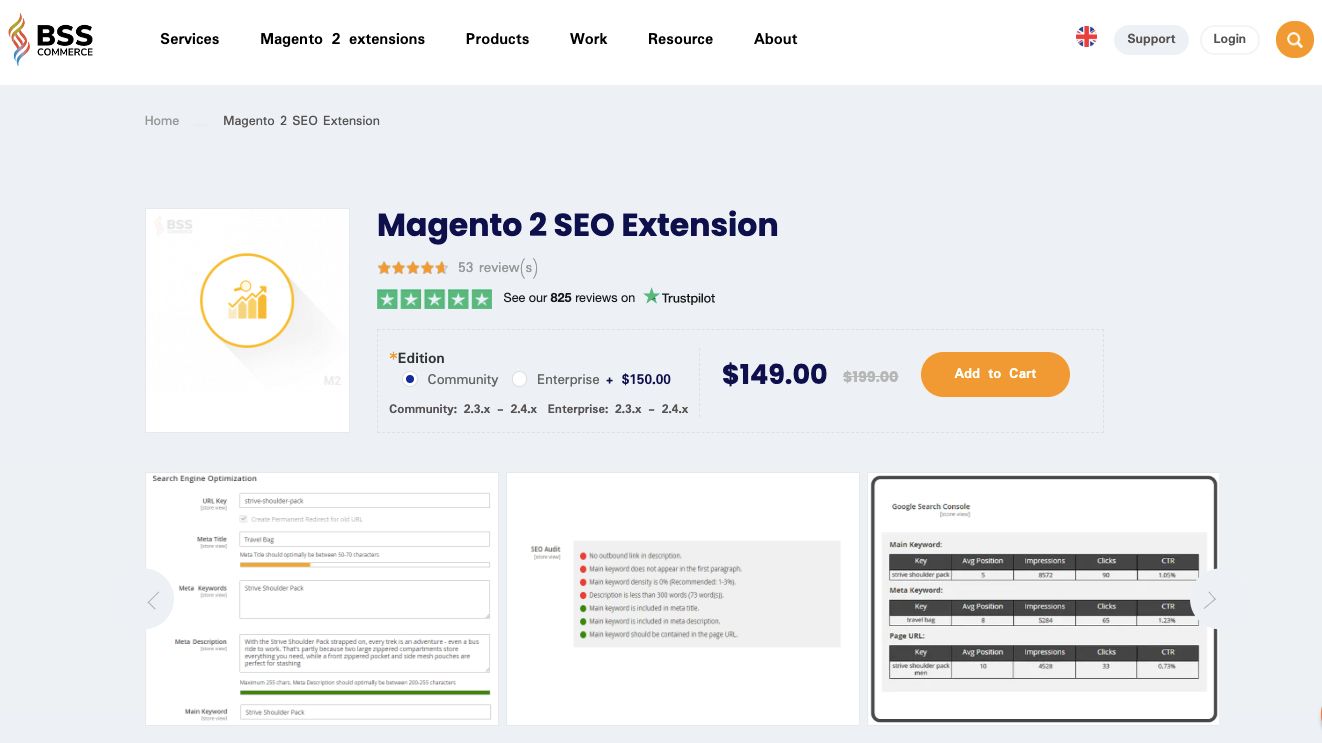 BSS Commerce Magento 2 SEO Extension is the best choice for rich snippet optimization.