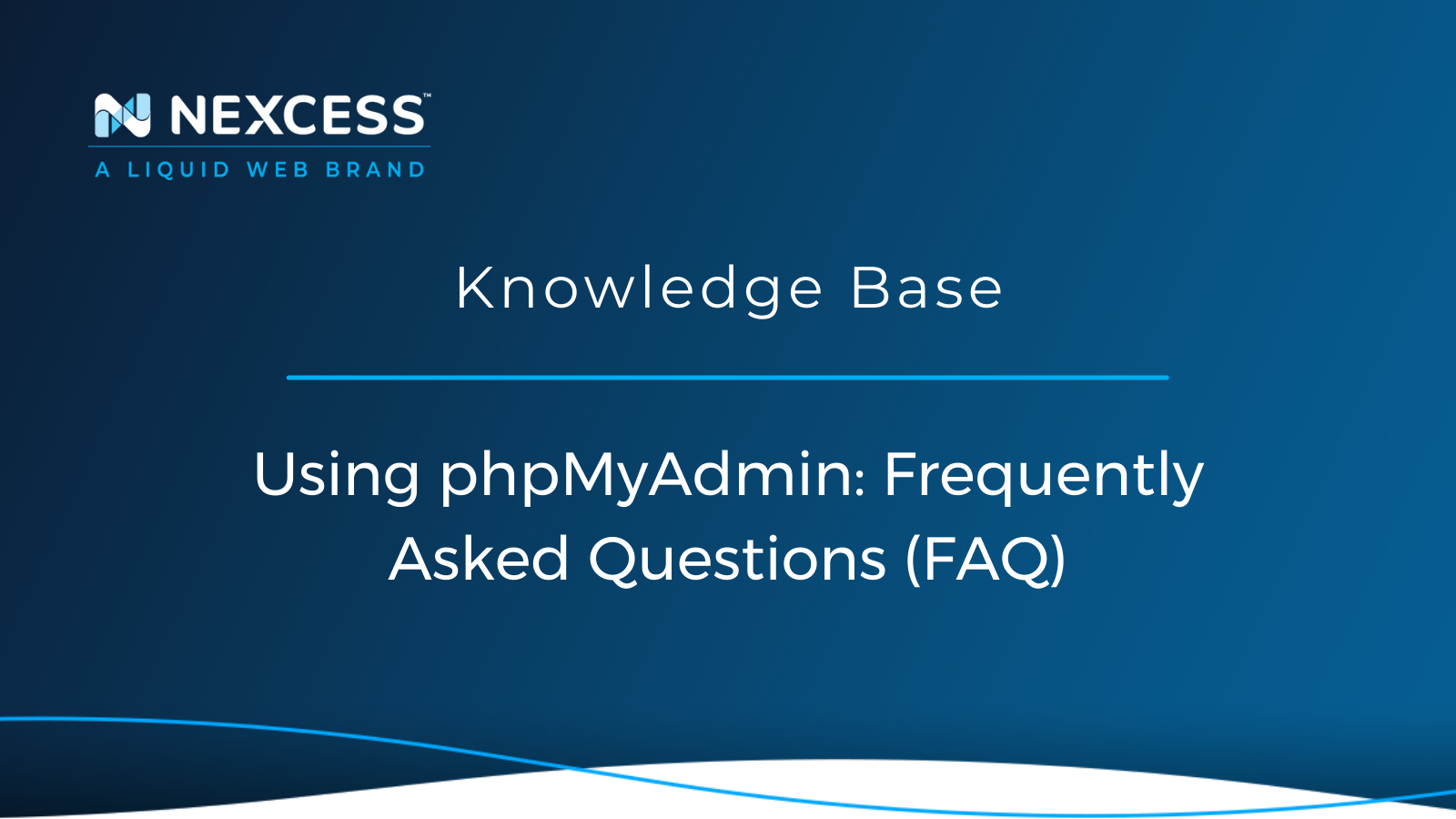 Using phpMyAdmin: Frequently Asked Questions (FAQ)